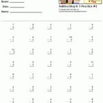 Math Practice 4 You Printable Work Sheets Math Facts Subtracting 0 3