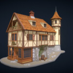 Medieval House And Wine Shop Download Free 3D Model By Don Dzen