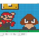 Megapixel Characters Coloring Squared Super Mario Coloring Pages