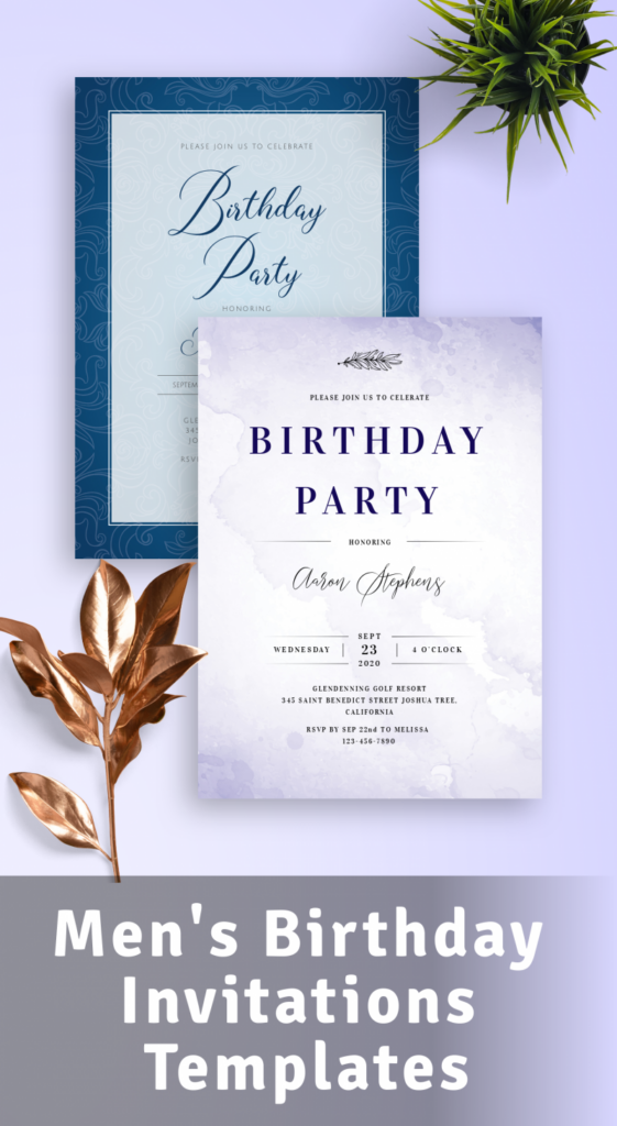 Men s Birthday Invitations Download Or Order Printed