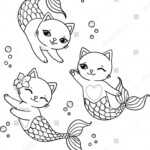 Mermaid Cat Coloring Page Youngandtae Mermaid Coloring Book