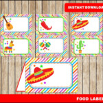 Mexican Fiesta Food Labels Printable Mexican Fiesta Tent