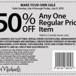Michaels Canada Arts Crafts Store Coupon 50 Off One Regular Price