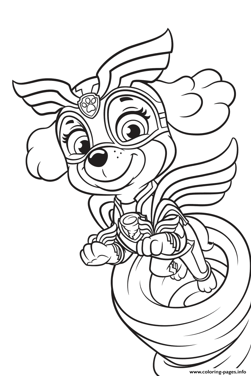 Mighty Pups Skye Coloring Page Printable
