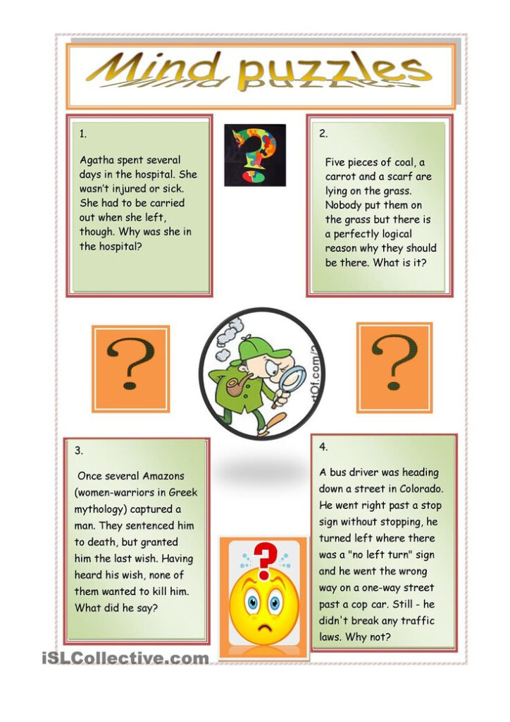 Mind Puzzles Worksheet Free ESL Printable Worksheets Made By Teachers 