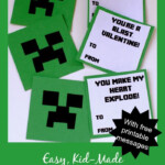 Minecraft Creeper Valentines Minecraft Valentines Cards Printable