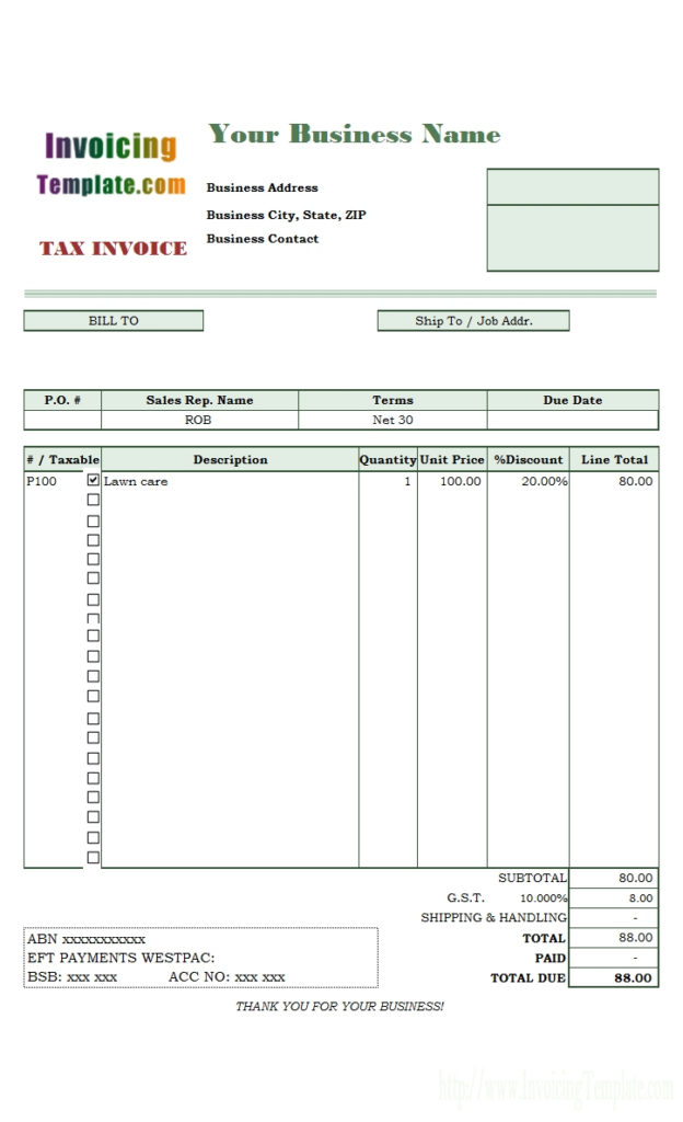 Mobile Repair Bill Format Invoice Template Ideas