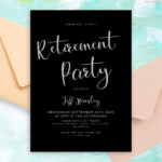 Modern Black And White Retirement Party Invitation Template Online Maker