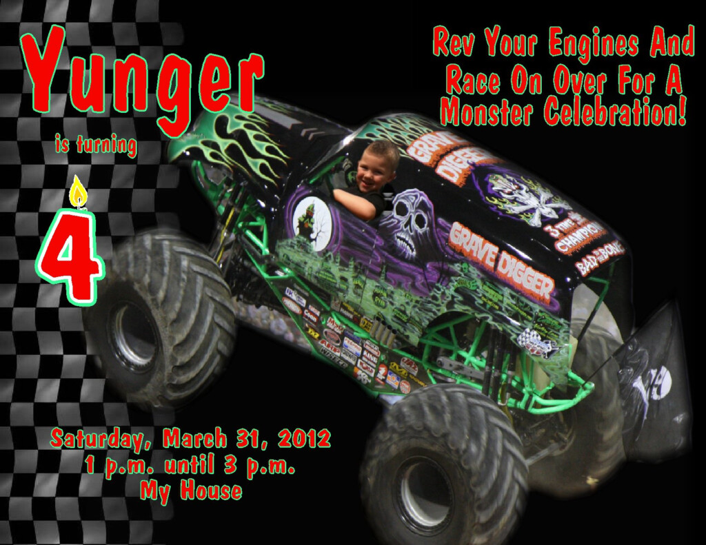 Monster Truck Invitation Templates