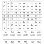 Months Of The Year Word Search Puzzle English Unite Months In A