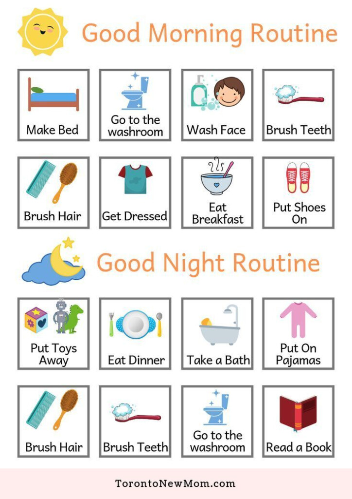 Morning And Evening Routines Chart For Free Download Kids Routine 