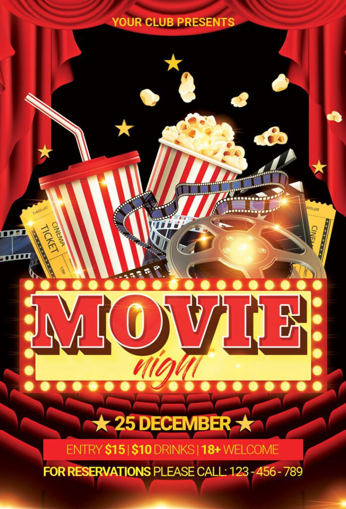 Movie Night Flyer 126293 Flyers Design Bundles Movie Night 