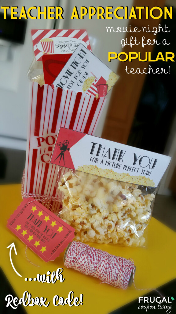 Movie Night Teacher Appreciation Gift With FREE Printables