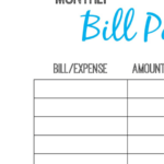 Multicolor Monthly Bill Payment Checklist Printable Pdf Download