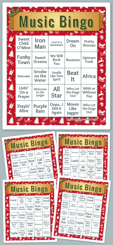 Music Bingo Christmas Bingo Christmas Bingo Cards Hallmark 