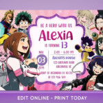 My Hero Academia Birthday Invitation Printable Print Me Pretty