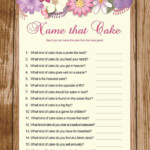 Name That Cake Bridal Shower Game Rustic Wood Floral Cake Etsy