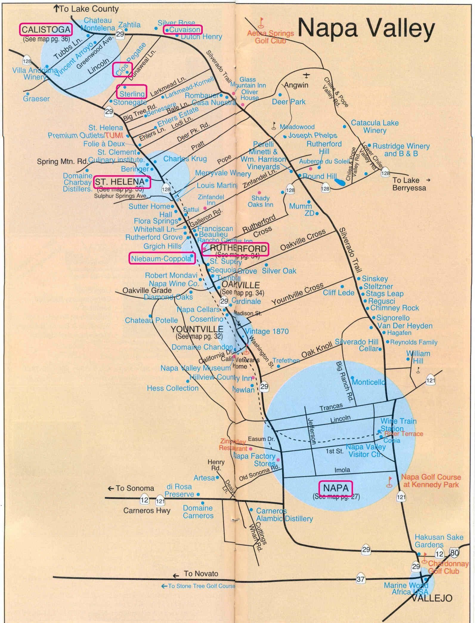 Napa Valley Winery Map Plan Your Visit To Our Wineries Printable