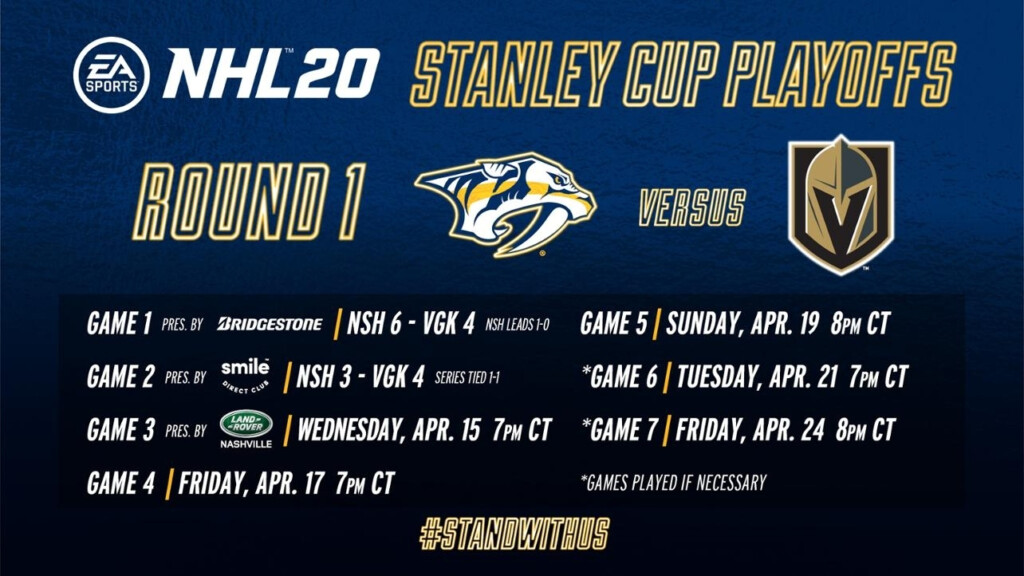 Nashville Predators Printable Calendar Schedule