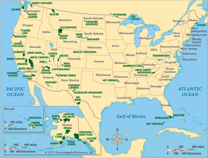 National Parks In The U S Us National Parks Map National Parks Trip 
