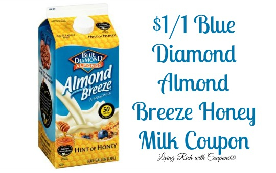 New 1 1 Blue Diamond Almond Breeze Honey Milk Coupon Deals Living 