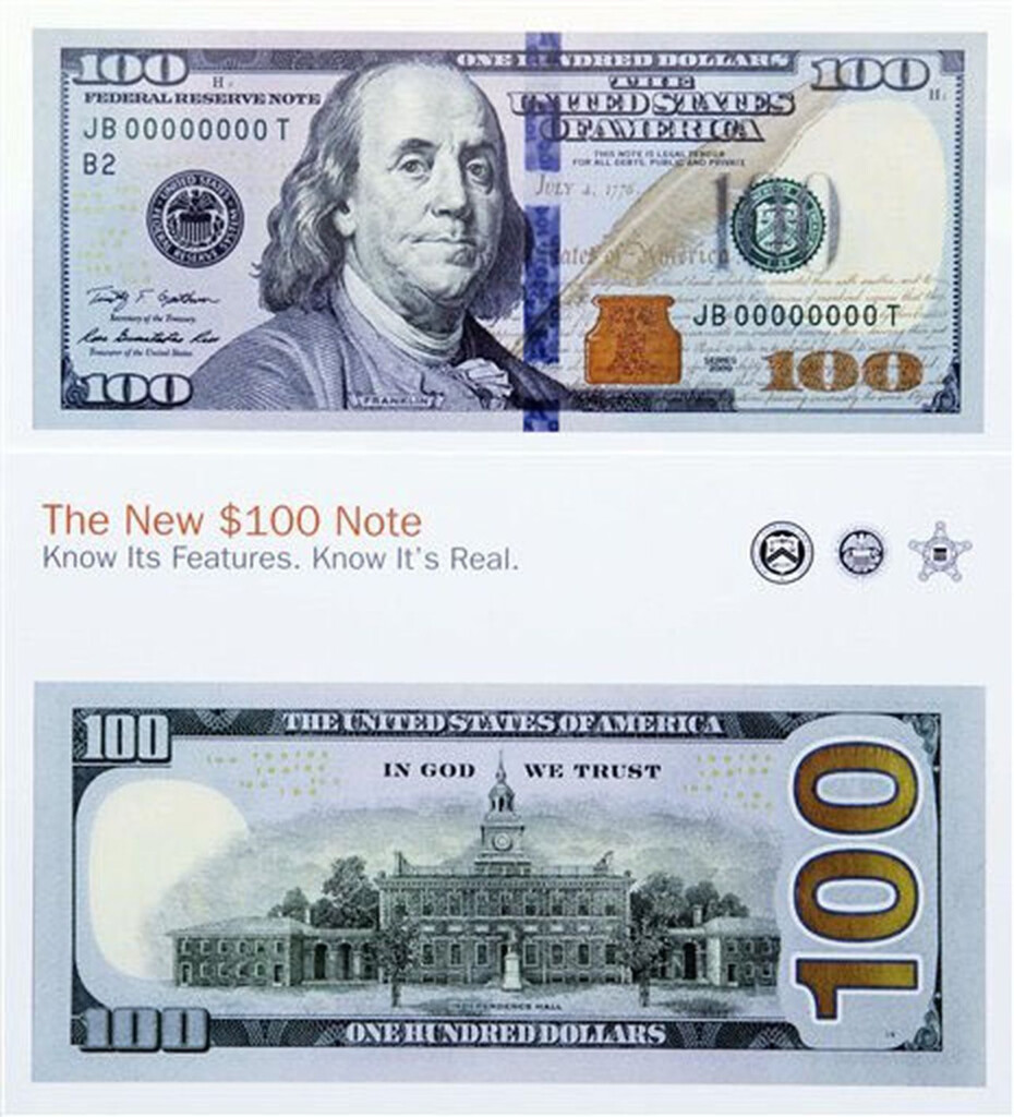 New 100 Dollar Bill Gets High tech Government Redesign Mlive