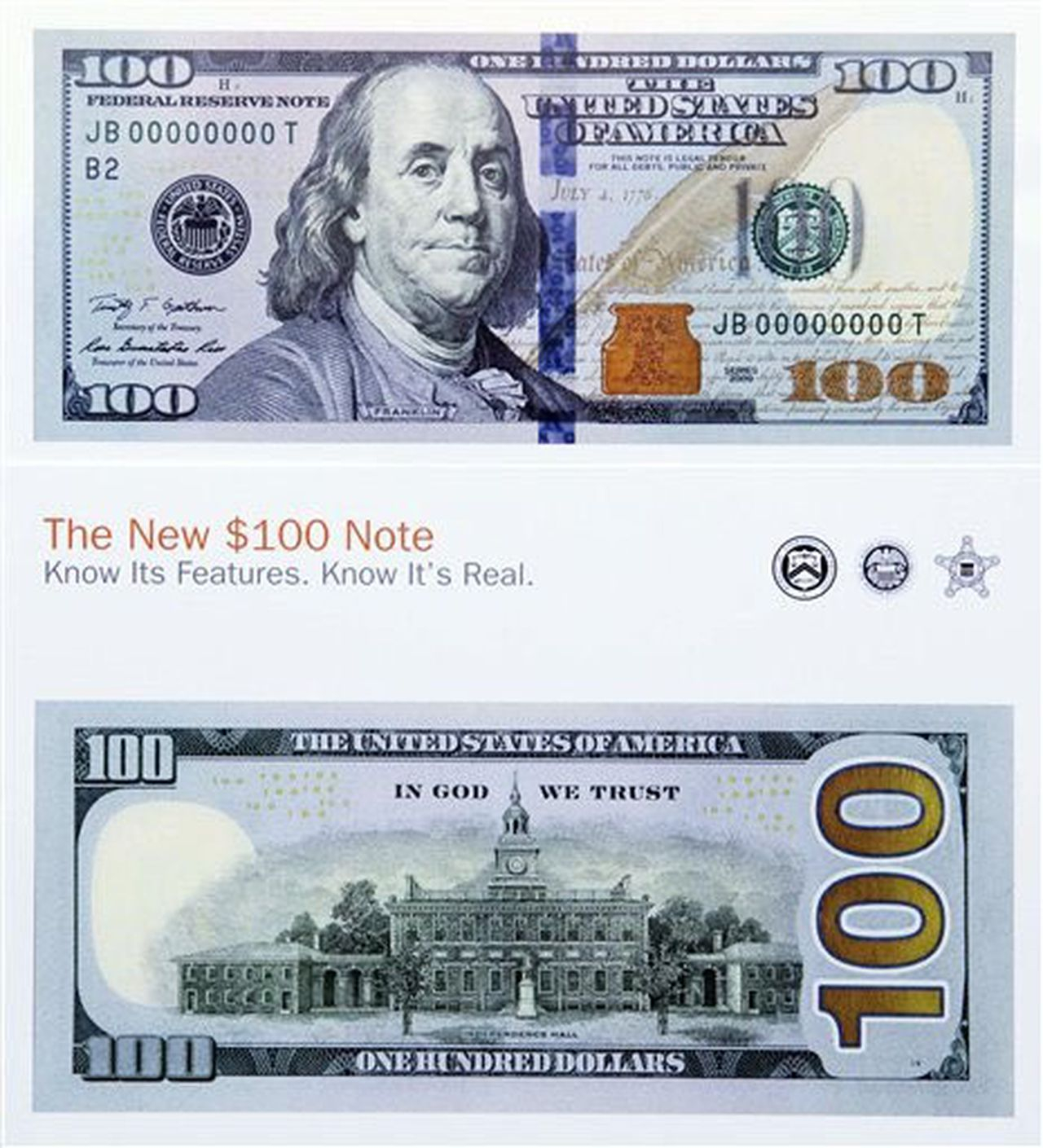New 100 Dollar Bill Gets High tech Government Redesign Mlive