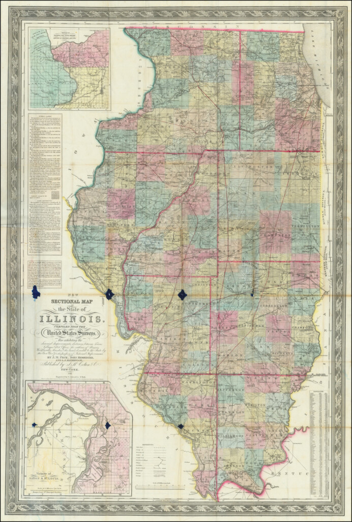 New Sectional Map Of The State Of Illinois Compiled From The United 