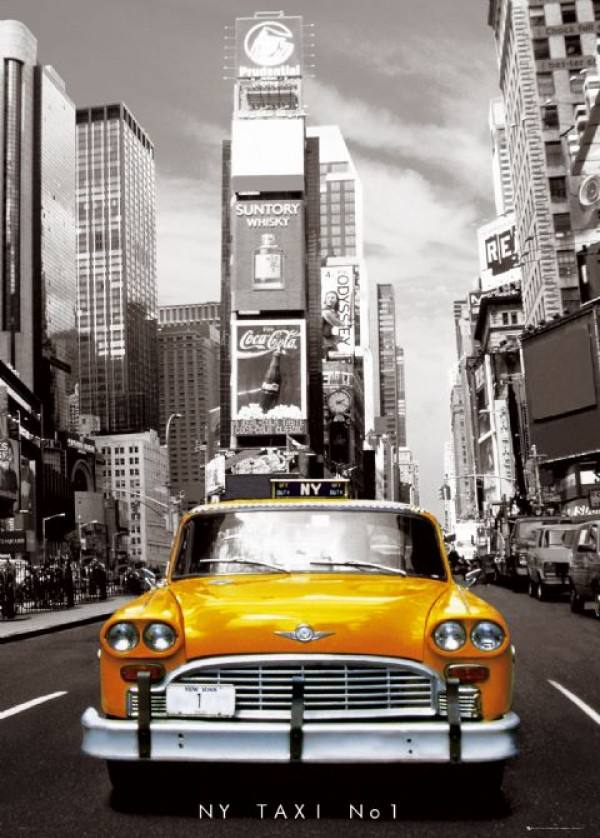 New York Posters New York Yellow Cab Poster FL0376 Panic Posters