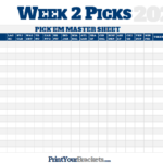 NFL Week 2 Picks Master Sheet Grid 2022