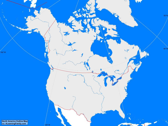 North America Outline Map A Learning Family