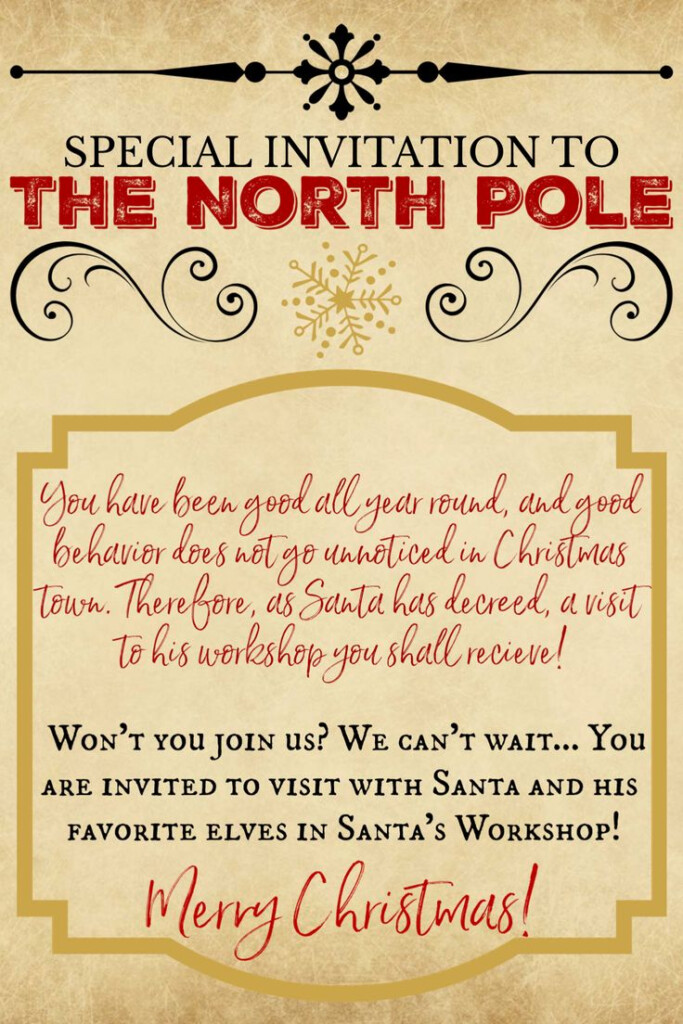 North Pole Invitation Free Christmas Printable Bear Hugs And 