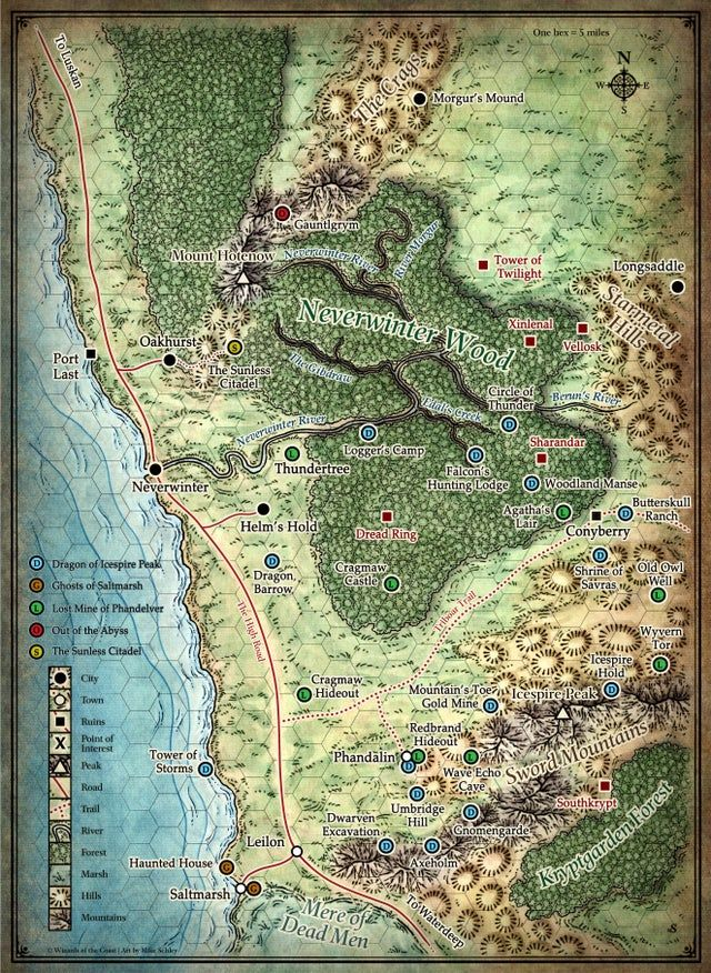 North Sword Coast Phandalin Area Combined Map With Adventure 