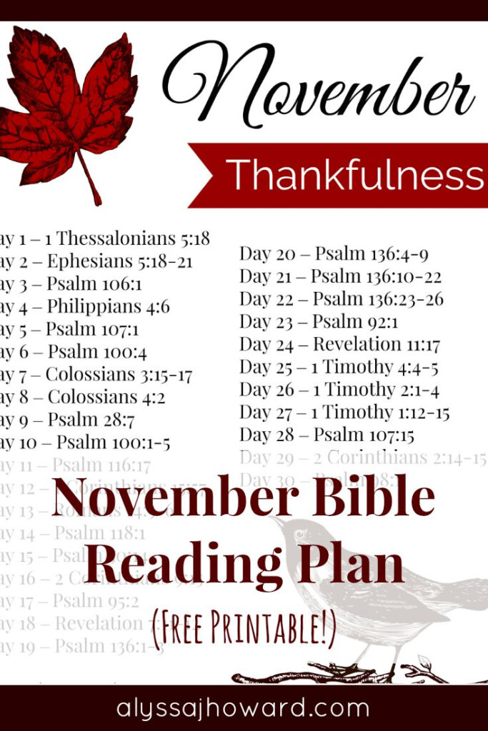 November Bible Reading Plan Read Bible Bible Reading Plan Scripture 