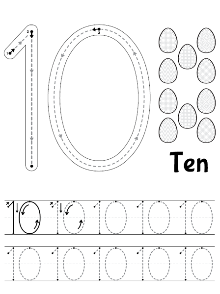 Number 10 Worksheets For Preschool Worksheets Master