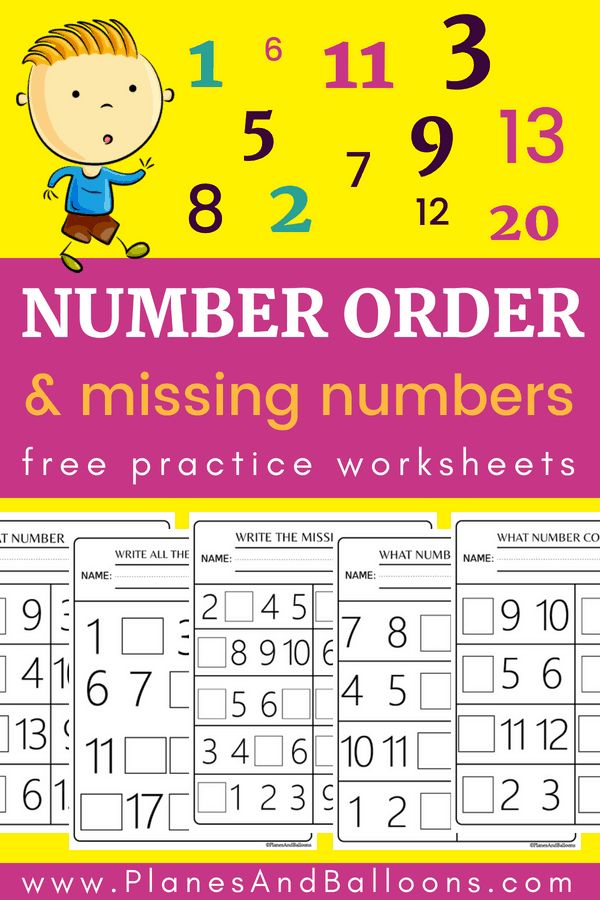 Number Order Kindergarten Free Printable Worksheets Numbers 1 20 In