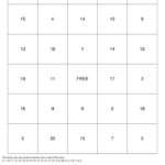 NUMBERS TO 20 Bingo Cards To Download Print And Customize