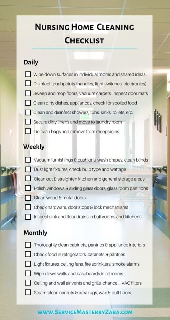 Nursing Home Cleaning Checklist Daily Weekly And Monthly Guidelines 