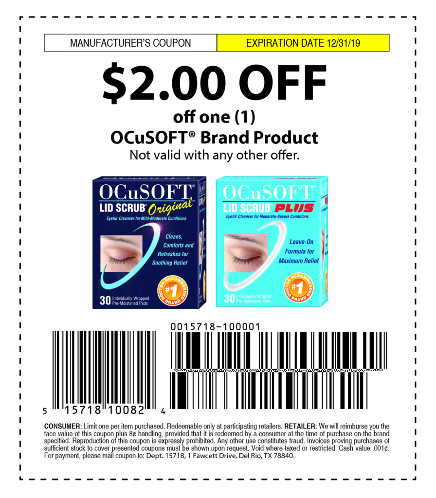 Ocusoft Lid Scrub Coupon Facial Scrub