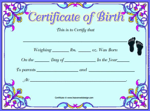 Official Blank Birth Certificate Template Fresh Free 6 Editable Ficial
