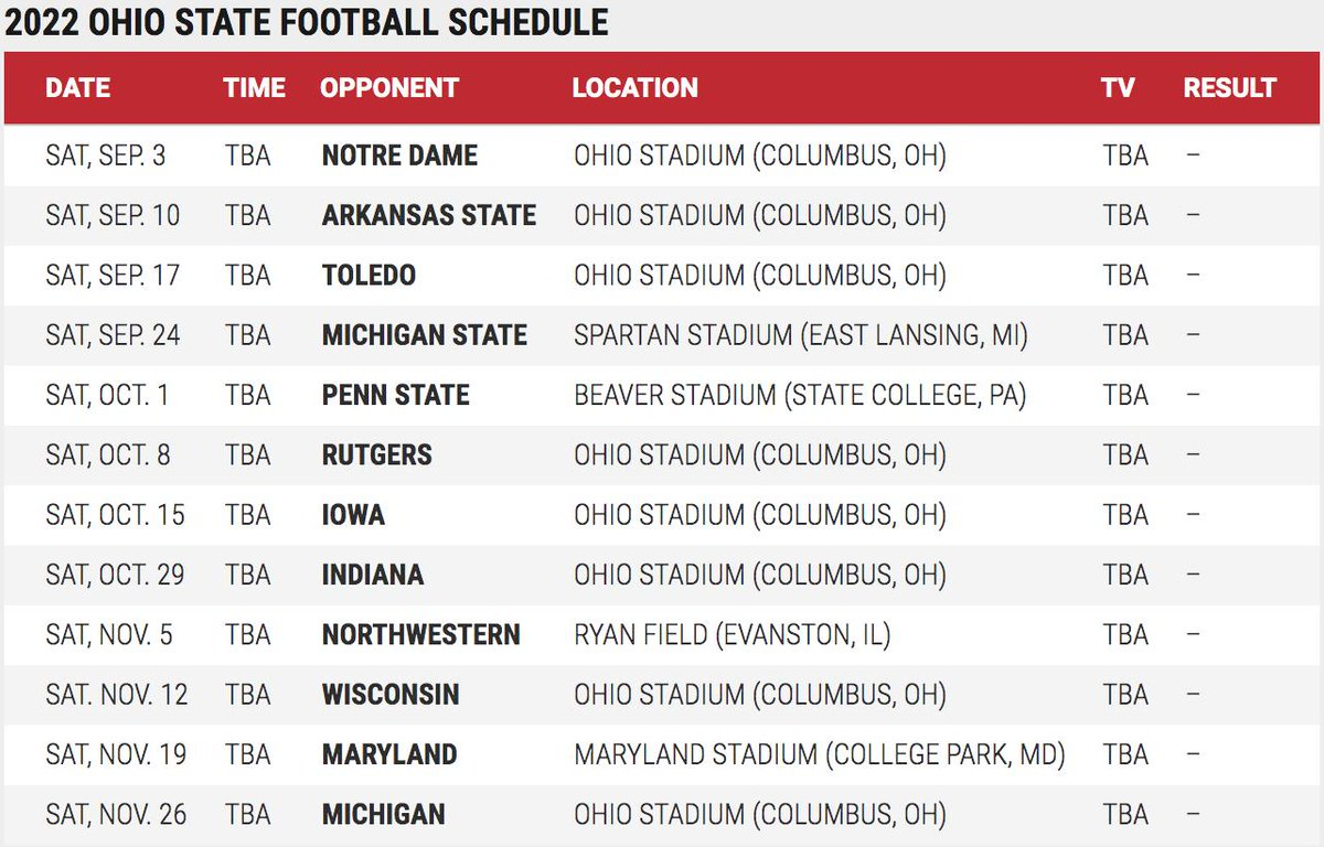 Ohio State Football Schedule 2023 FreePrintable.me