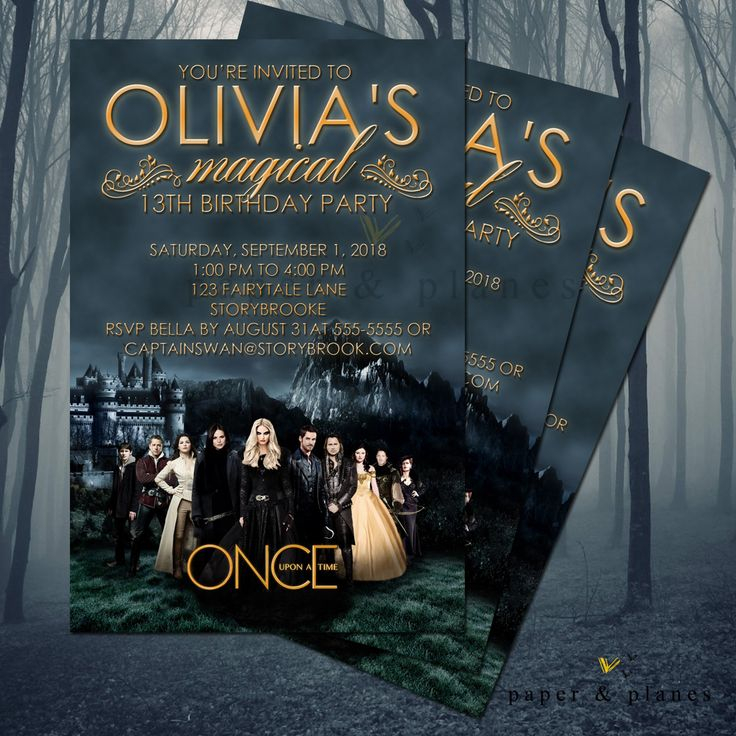 Once Upon A Time Printable OR Printed Birthday Invitation Free 