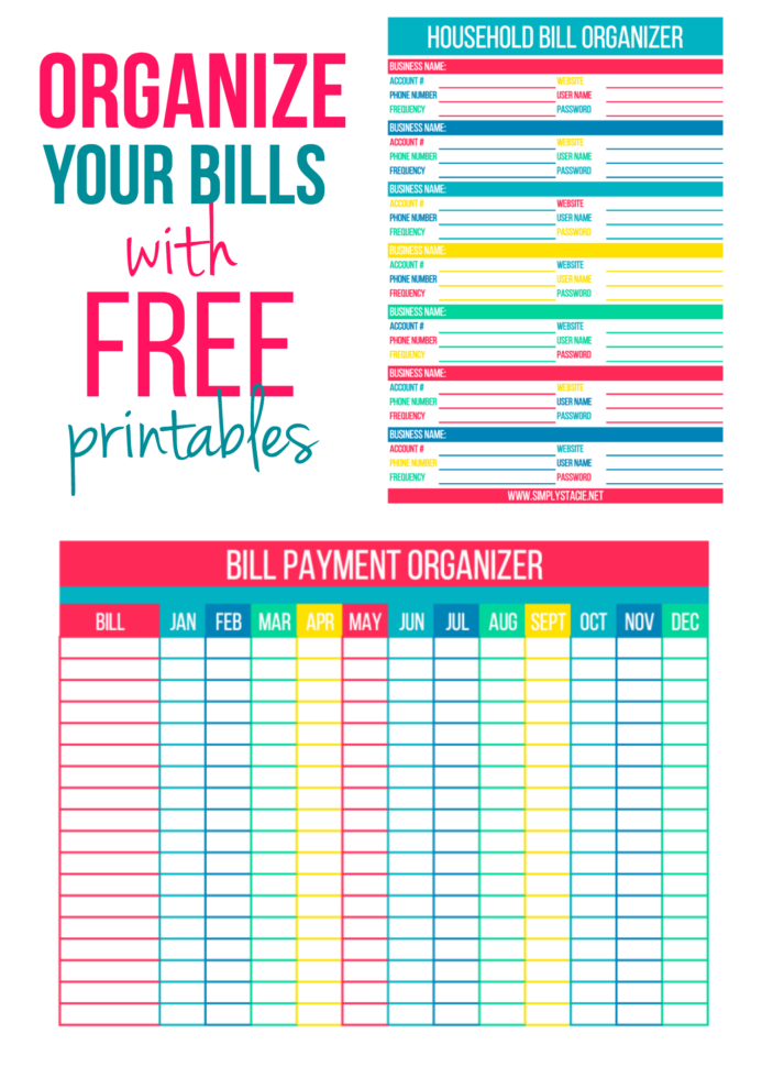 Organizing Bills Spreadsheet With Free Bill Paying Organizer Template 