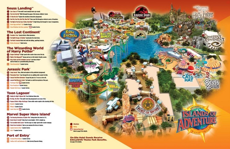 Orlando Islands Of Adventure Map