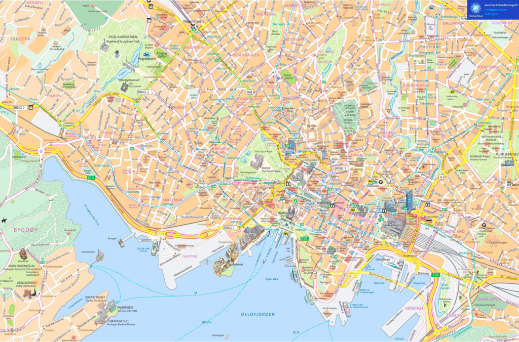 Oslo Hotels And Sightseeings Map