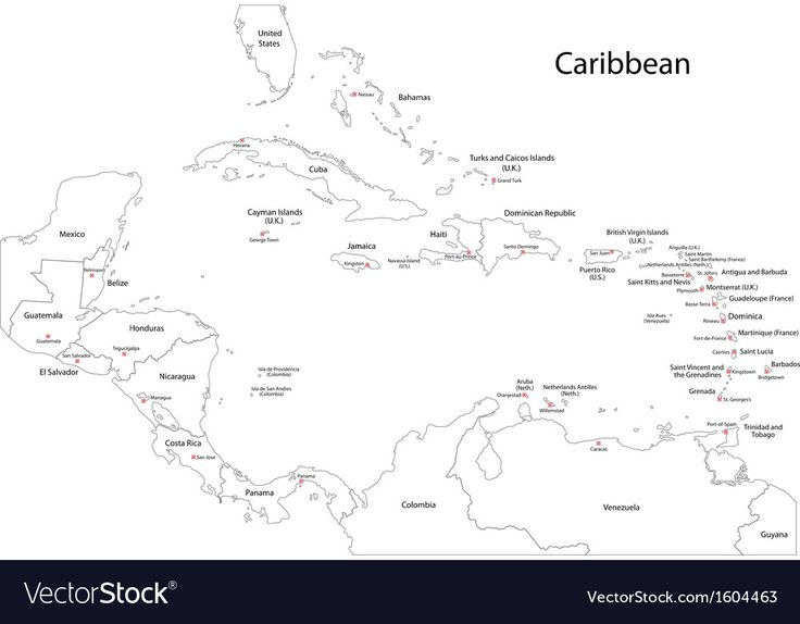 Outline Caribbean Map Royalty Free Vector Image affiliate map