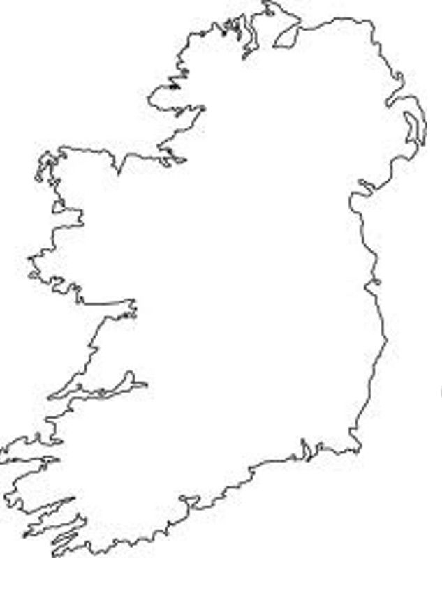 Outline Map Of Ireland Coloring Home