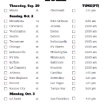 Pacific Time Week 4 NFL Schedule 2022 Printable