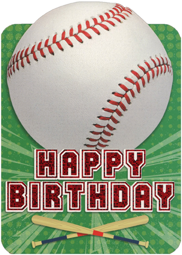 Paper House Productions Baseball On Green Die Cut Foil Sports Birthday