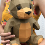 Papercraft 3D Teddy BEAR Template Low Poly Paper Sculpture Etsy In